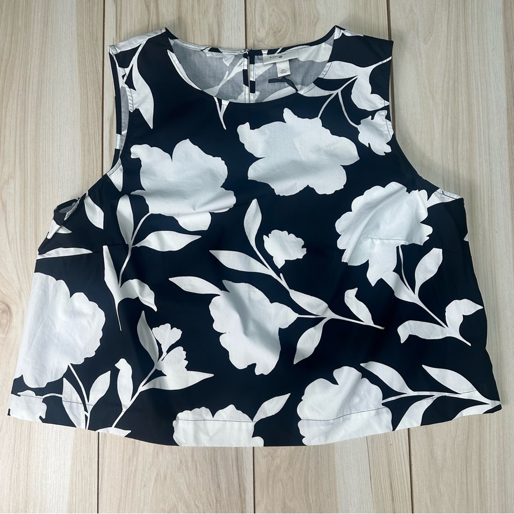 Women's Classic Rose Shell Tank Top -‎ kate spade new york Black/Cream Size XXL